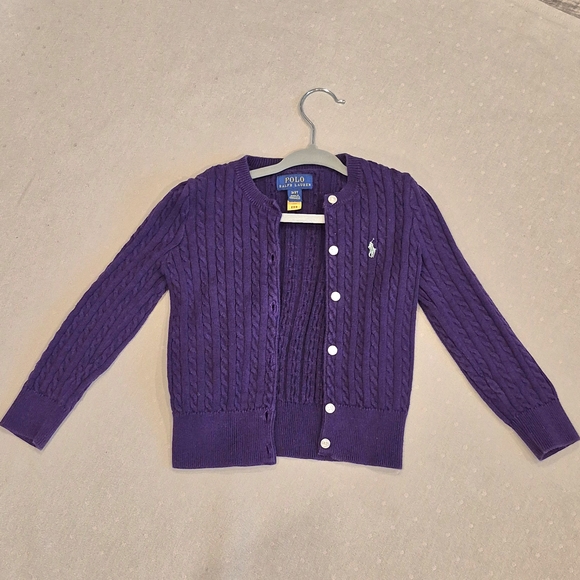 Two Ralph Lauren Purple and Pink Cable Knit Cardigans - Picture 3 of 4